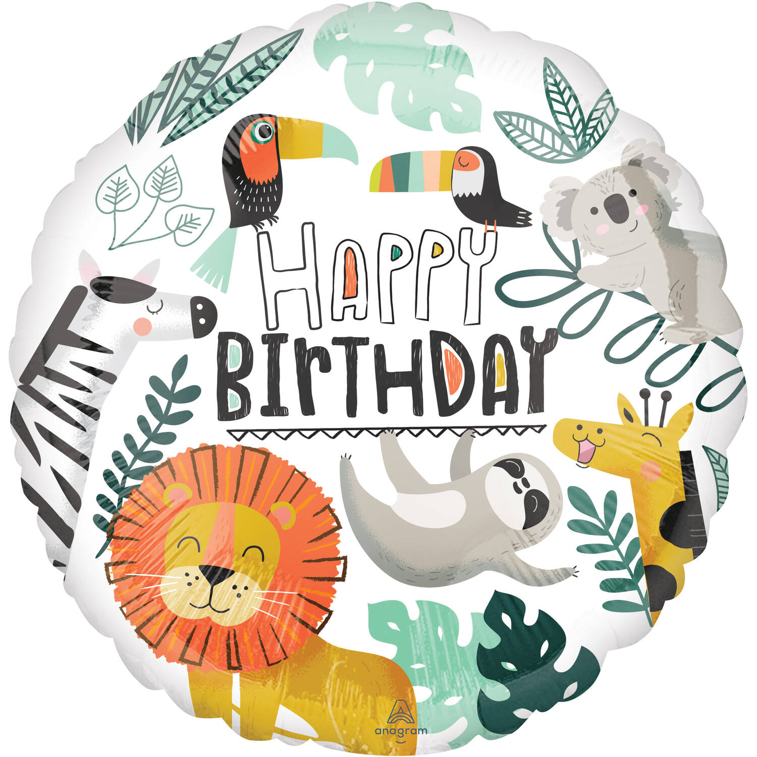 Foil balloon - "HAPPY BIRTHDAY" - Get Wild - 45 cm